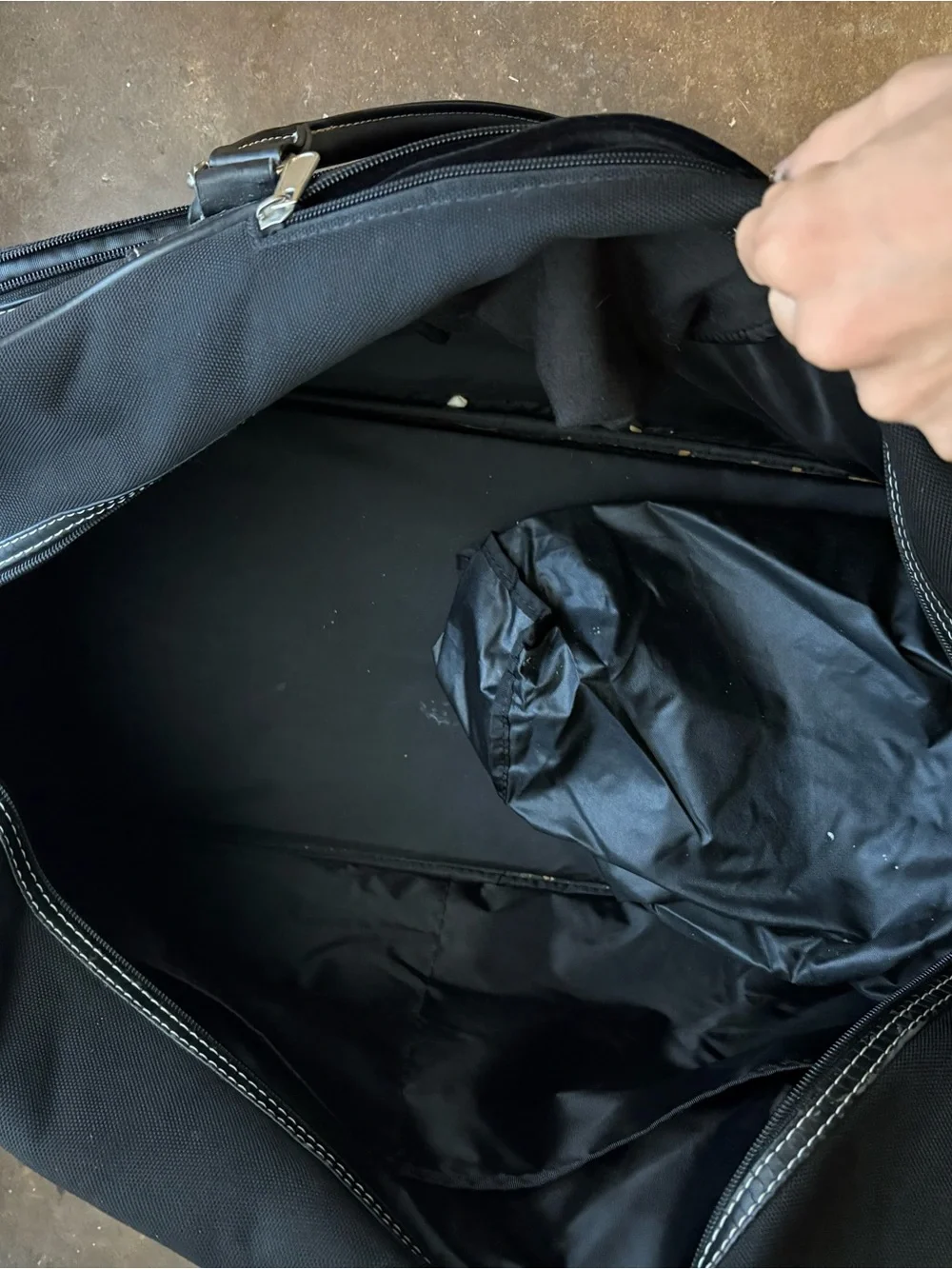 Nike Black Duffel Bag with Red Logo Accent